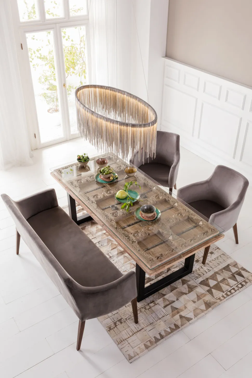 Armlehnstuhl Mode Velvet Grau