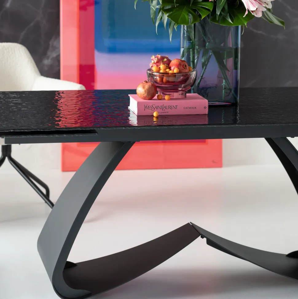 Ausziehtisch Bellagio Glas 180(40+40)x95cm