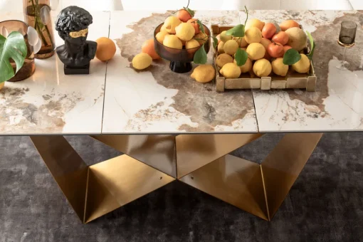 Ausziehtisch Connesso Brass 200(+60)x90cm