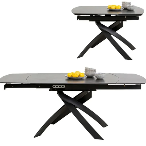 Ausziehtisch Twist Schwarz 120(30+30)x90cm