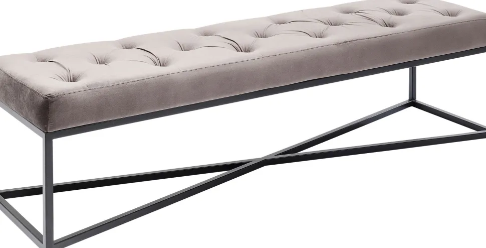 Bank Crossover Grau Schwarz 150x40cm