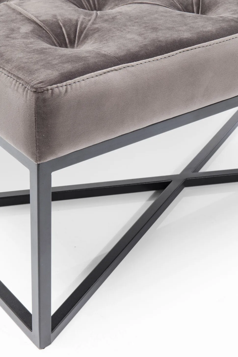 Bank Crossover Grau Schwarz 150x40cm