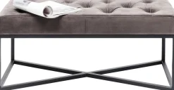 Bank Crossover Grau Schwarz 90x40cm