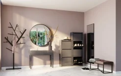 Bank Crossover Grau Schwarz 90x40cm