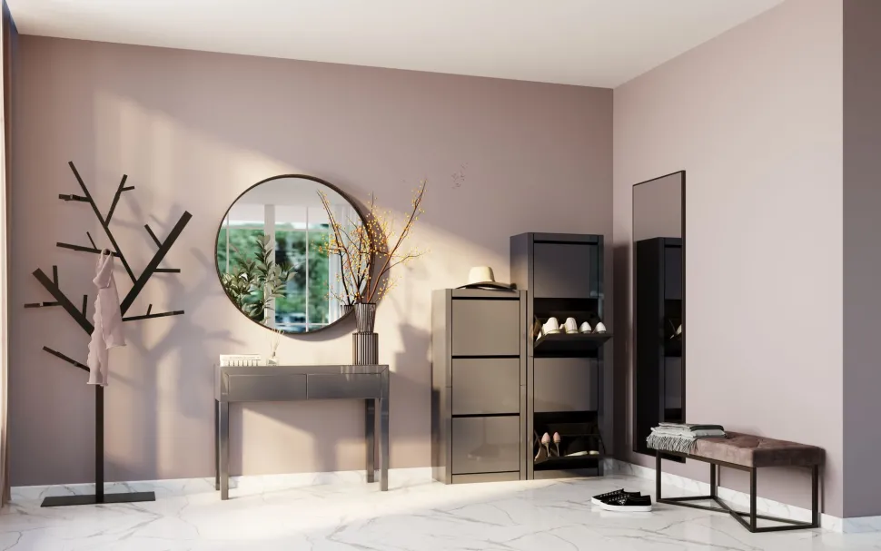 Bank Crossover Grau Schwarz 90x40cm