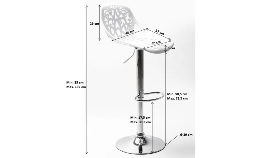 Barhocker Ornament White