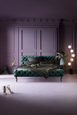 Bett Desire Velvet Grün 180x200cm