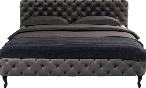Bett Desire Velvet Silbergrau 180x200 cm
