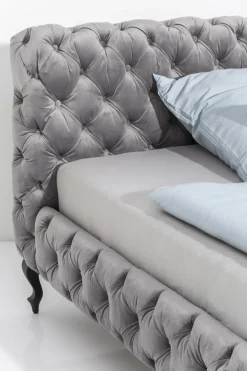 Bett Desire Velvet Silbergrau 180x200 cm
