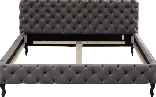 Bett Desire Velvet Silbergrau 180x200 cm