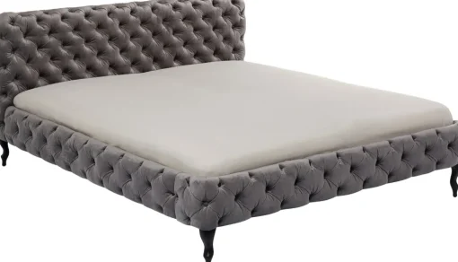 Bett Desire Velvet Silbergrau 180x200 cm