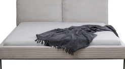 Bett East Side Cord Grau 180x200cm