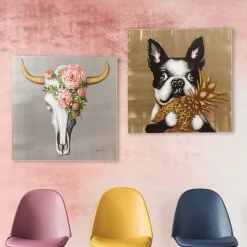 Bild Touched Dog with Pineapple 80x80cm