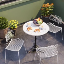 Bistrotisch Kaffeehaus Rund Weiß Ø61