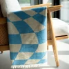Decke Checker Blau Grün 170x130cm