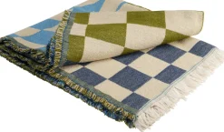 Decke Checker Blau Grün 170x130cm