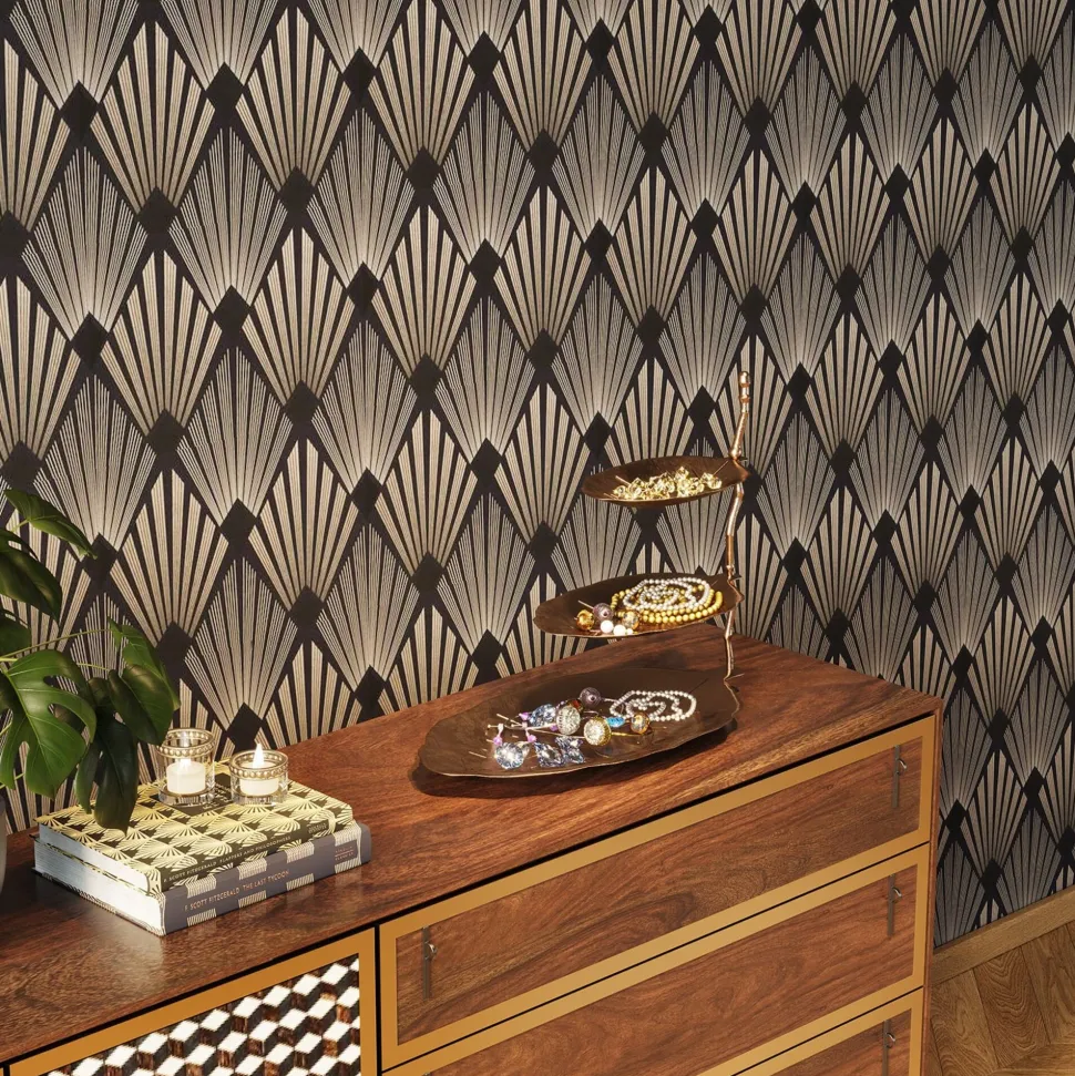 Deko Etagere Leaf Gold