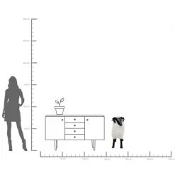 Deko Figur Bathilde Ram Weiß 78cm