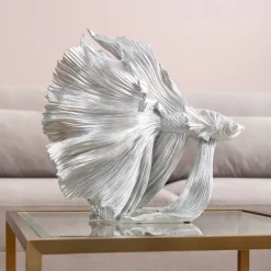 Deko Figur Betta Fish Silber Klein