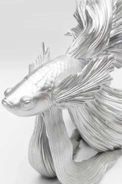 Deko Figur Betta Fish Silber Klein