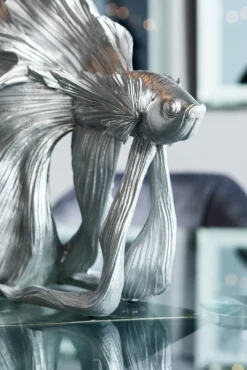 Deko Figur Betta Fish Silber Klein