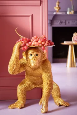 Deko Figur Butler Playing Chimp Gold 52cm