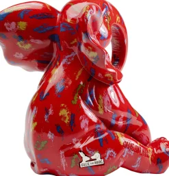 Deko Figur Elephant Dots Rot 18cm