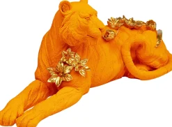 Deko Figur Flower Leopard Orange 26cm