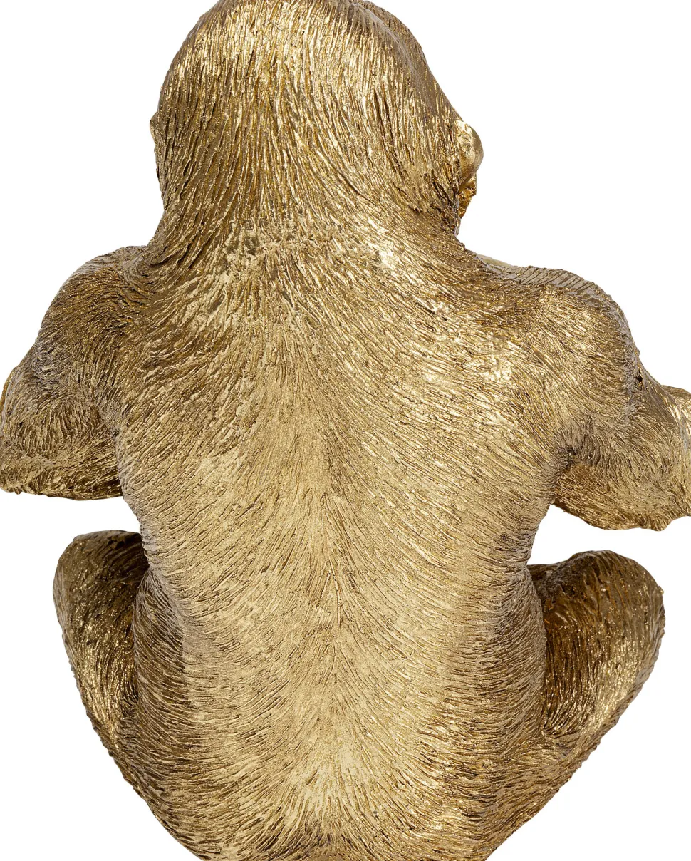 Deko Figur Gorilla Holding Bowl Gold 41cm