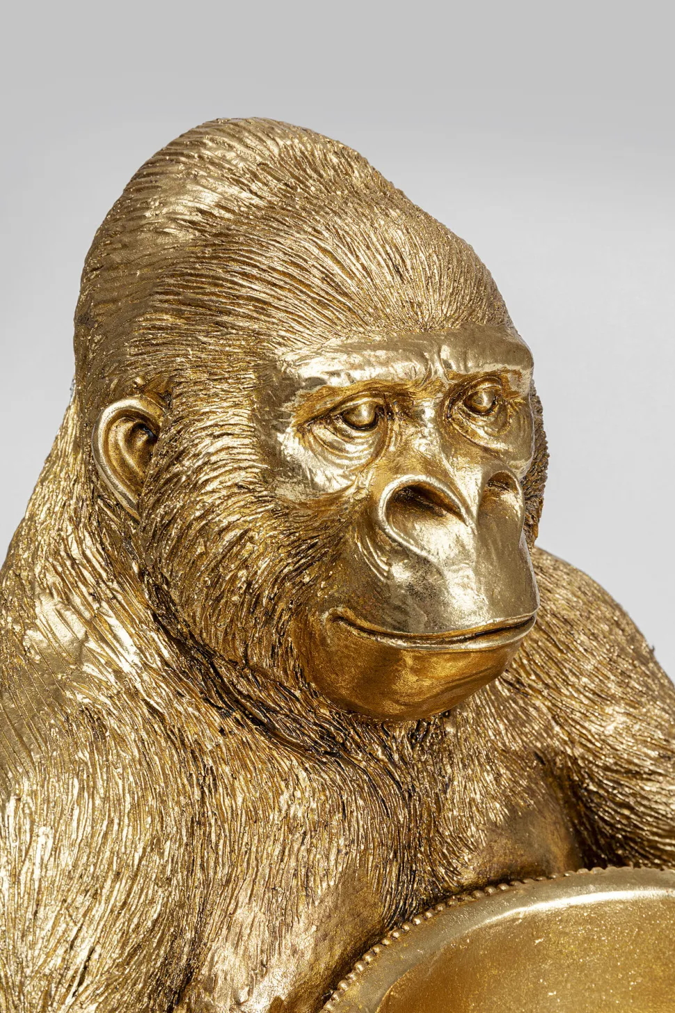 Deko Figur Gorilla Holding Bowl Gold 41cm