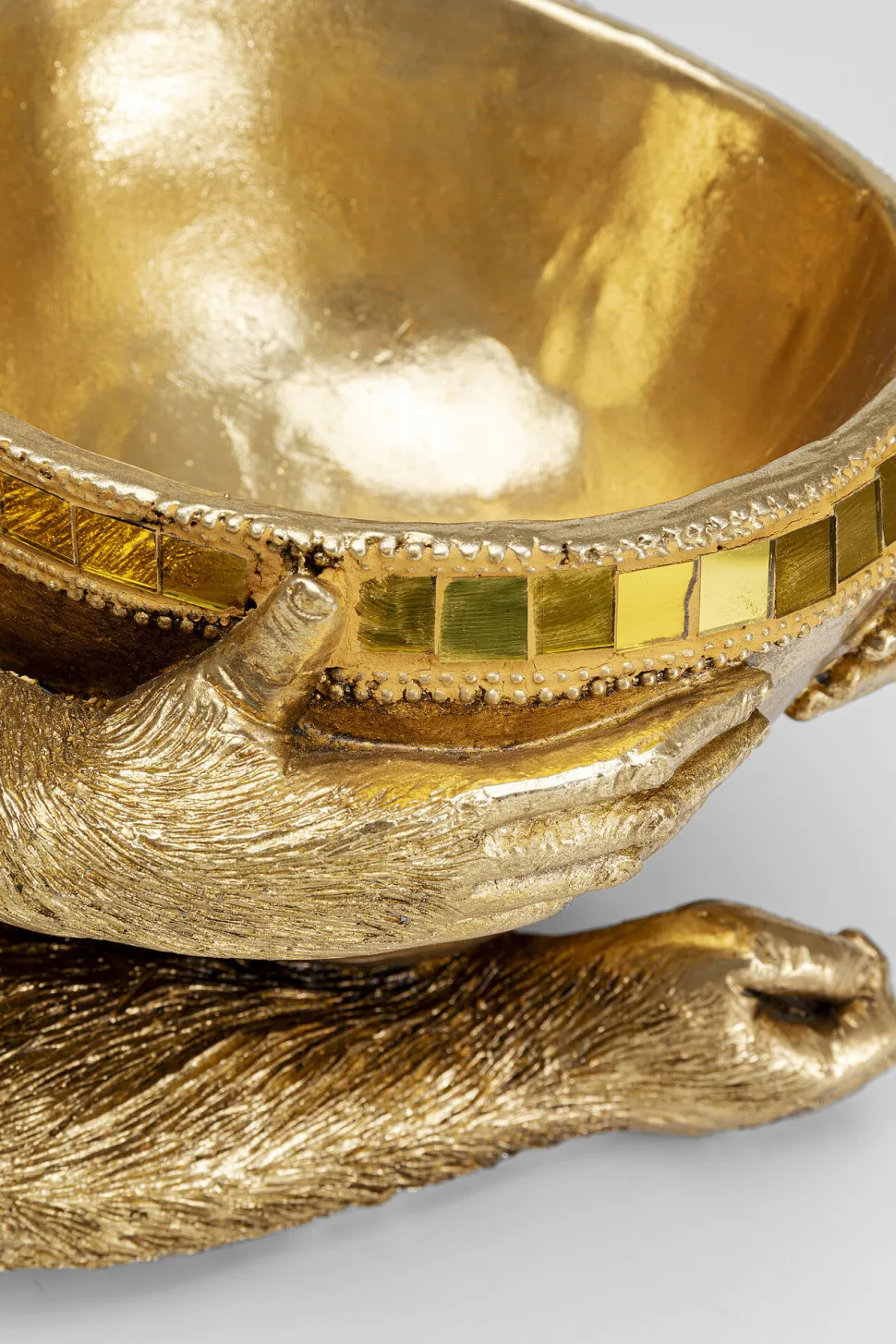 Deko Figur Gorilla Holding Bowl Gold 41cm