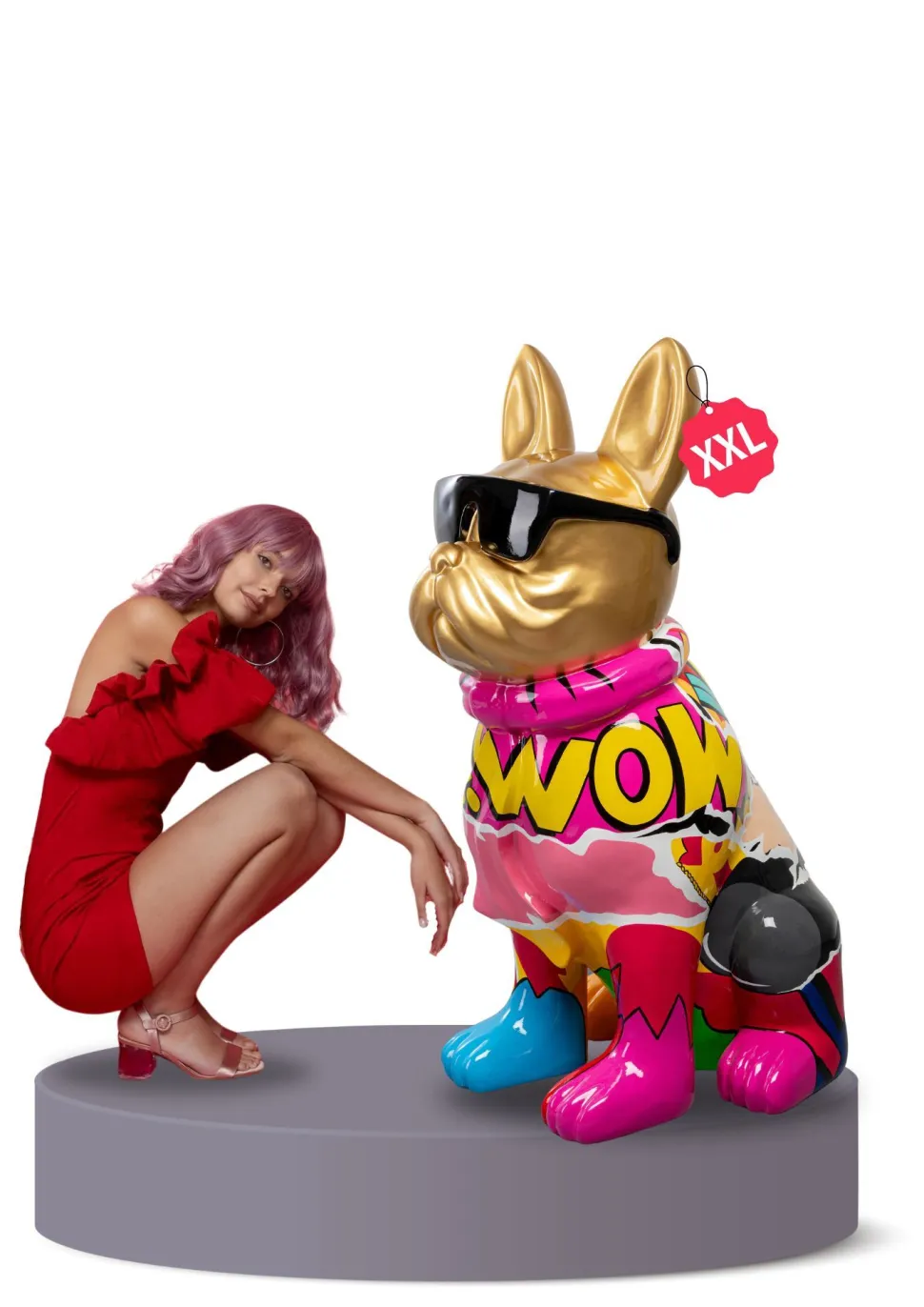 Deko Figur Graffiti Dog 152cm