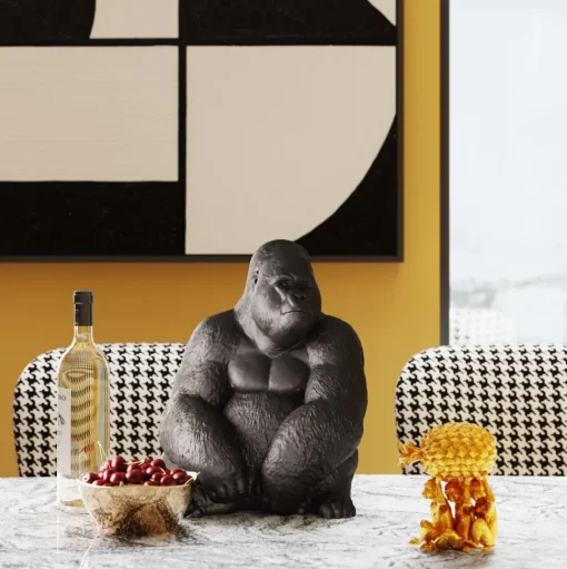 Deko Figur Monkey Gorilla Side Medium Schwarz