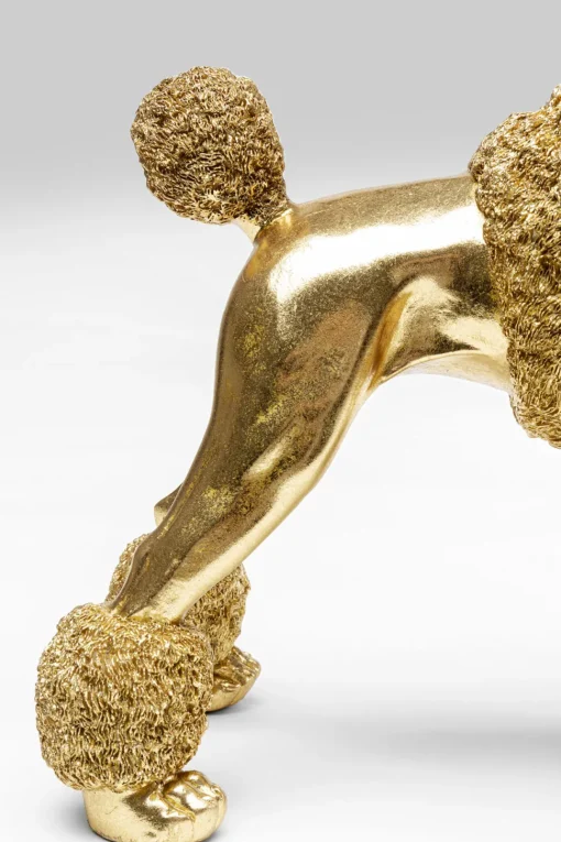 Deko Figur Mrs Poodle Gold 34cm