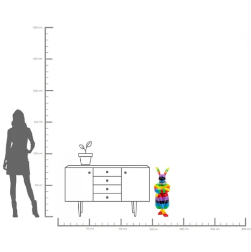 Deko Figur Sitting Rabbit Rainbow 80