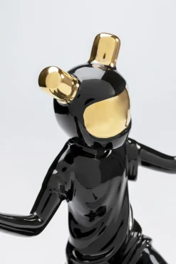 Deko Figur Skating Astronaut Schwarz 21cm