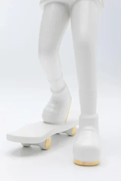 Deko Figur Skating Astronaut Weiß 33cm