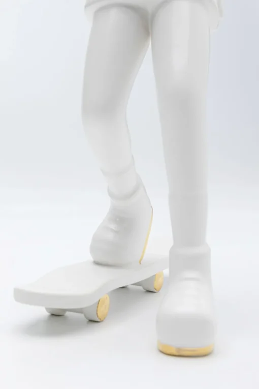 Deko Figur Skating Astronaut Weiß 33cm