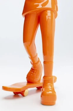 Deko Figur Skating Astronaut Orange 33cm