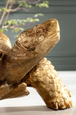 Deko Figur Turtle Gold Groß