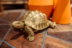 Deko Figur Turtle Gold Klein