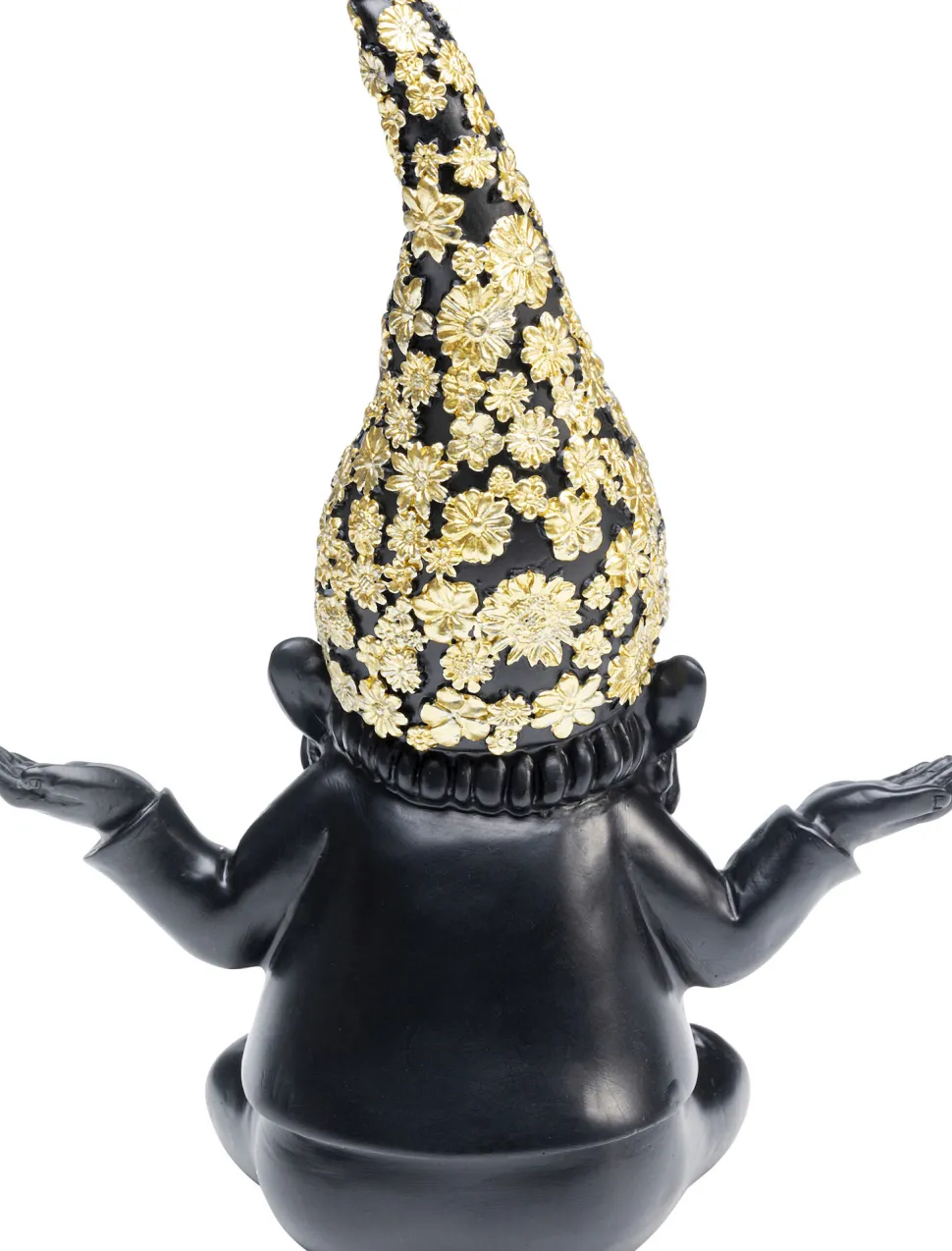 Deko Figur Zwerg Meditation Schwarz Gold 19cm