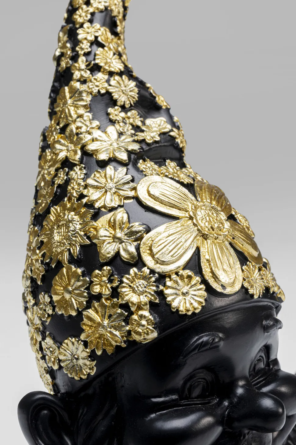 Deko Figur Zwerg Meditation Schwarz Gold 19cm