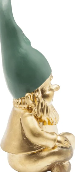 Deko Figur Zwerg Sitting Gold Grün 19cm