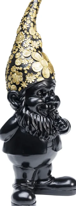 Deko Figur Zwerg Standing Schwarz Gold 46cm