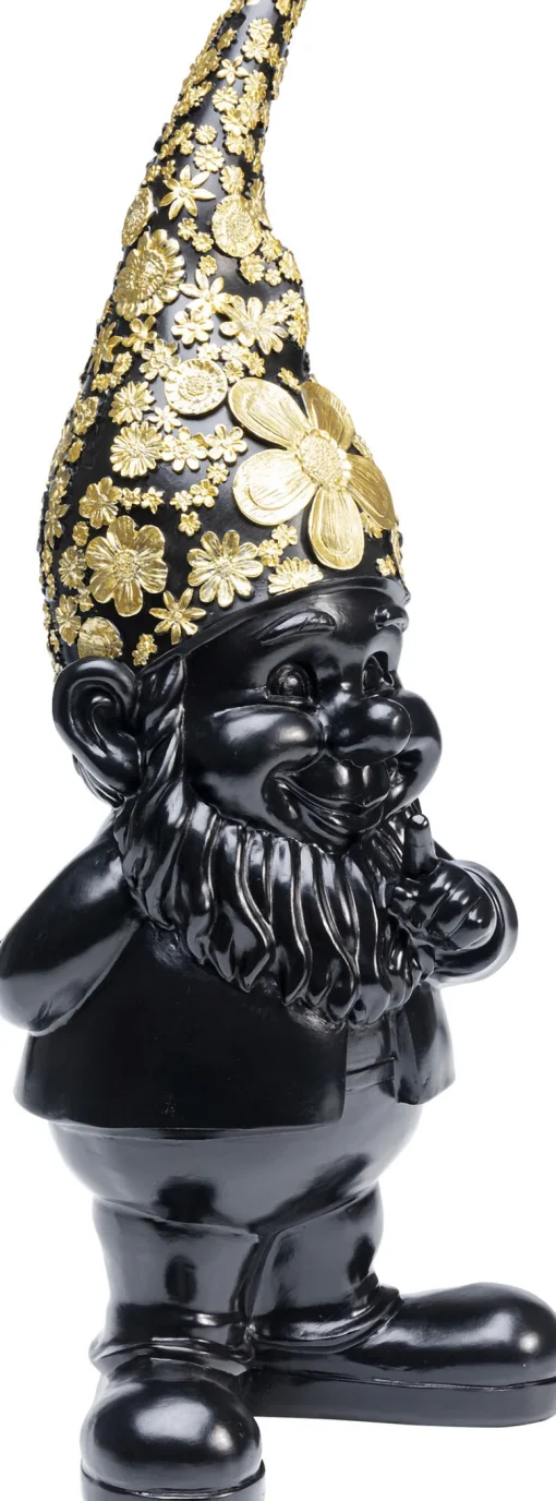 Deko Figur Zwerg Standing Schwarz Gold 46cm