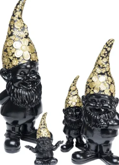 Deko Figur Zwerg Standing Schwarz Gold 30cm