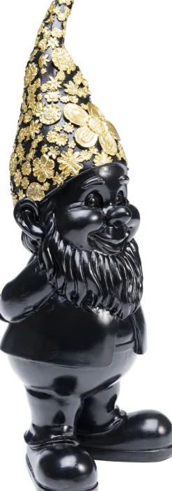 Deko Figur Zwerg Standing Schwarz Gold 30cm