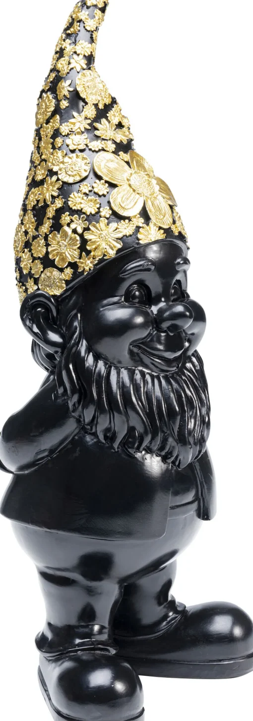 Deko Figur Zwerg Standing Schwarz Gold 30cm