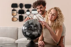 Deko Objekt Globe Top Schwarz 40cm